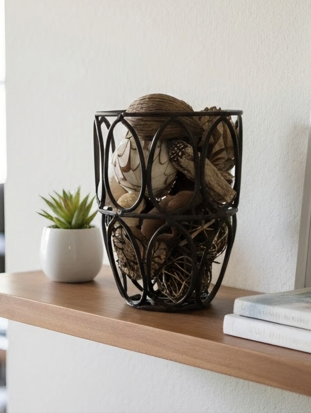 Decorative Brown Metal Basket